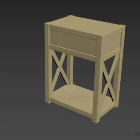 Wodd Nightstand Rack 3d model