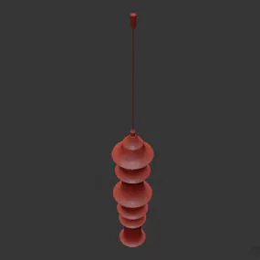 Art Red Glass Ceiling Lamp 3d model