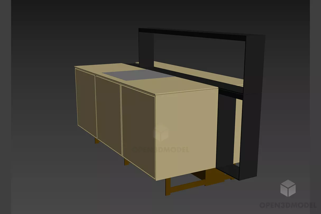 Luxurious Locker Greyv With Triangle Pattern 3d model