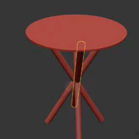 Glass Round Table With Wood Leg 3d model