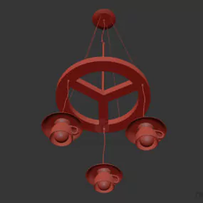 Ceiling Pendant Lamp, Glass Cup Shade 3d model
