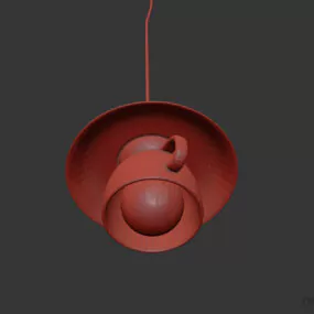 Hanging Pendant Lamp With Three Bulbs 3d model