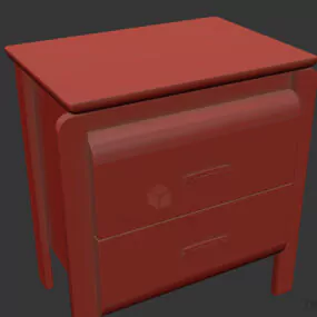 Walnut Nightstand Furniture 3d model