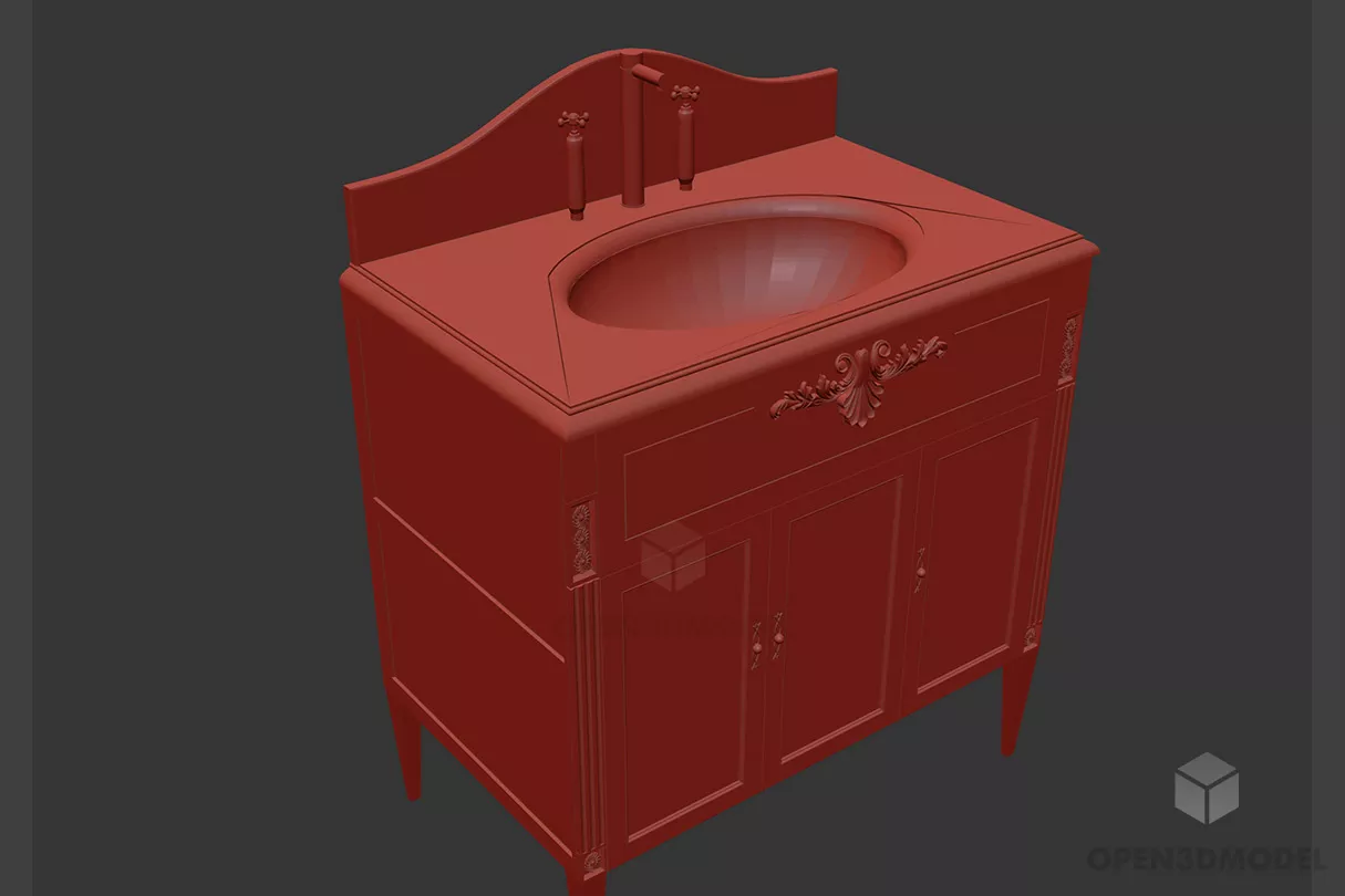 Simple Ceramic Sink 3d model