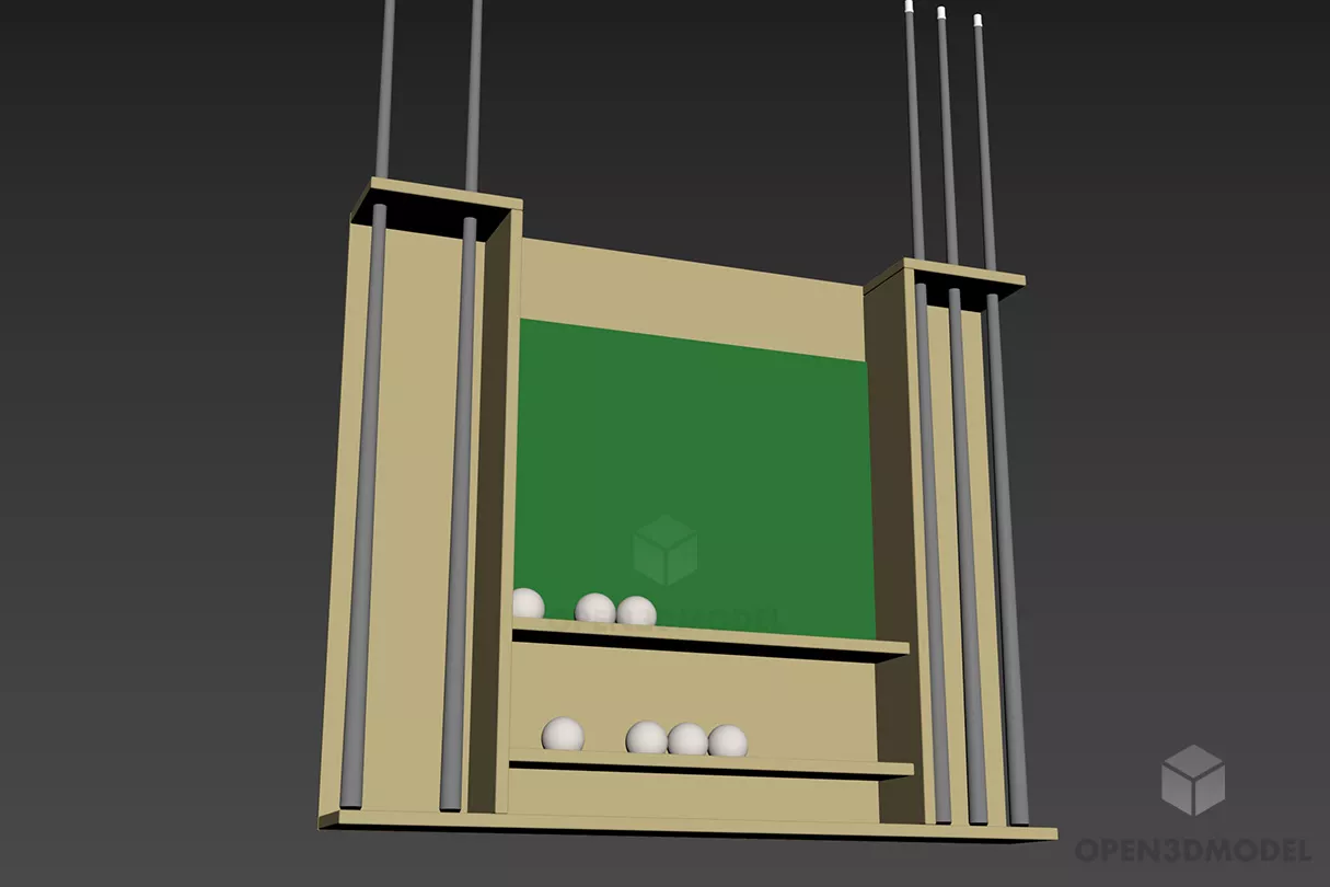 Modernism Rack Shelf Wooden With Steel Leg 3d model