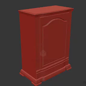 Wooden Glasscase Cabinet 3d model
