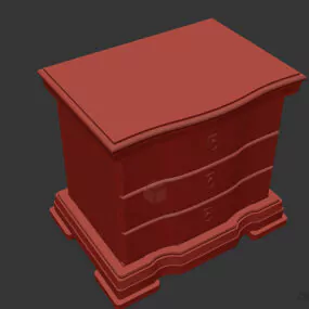 Ash Wood Locker With Drawers 3d model