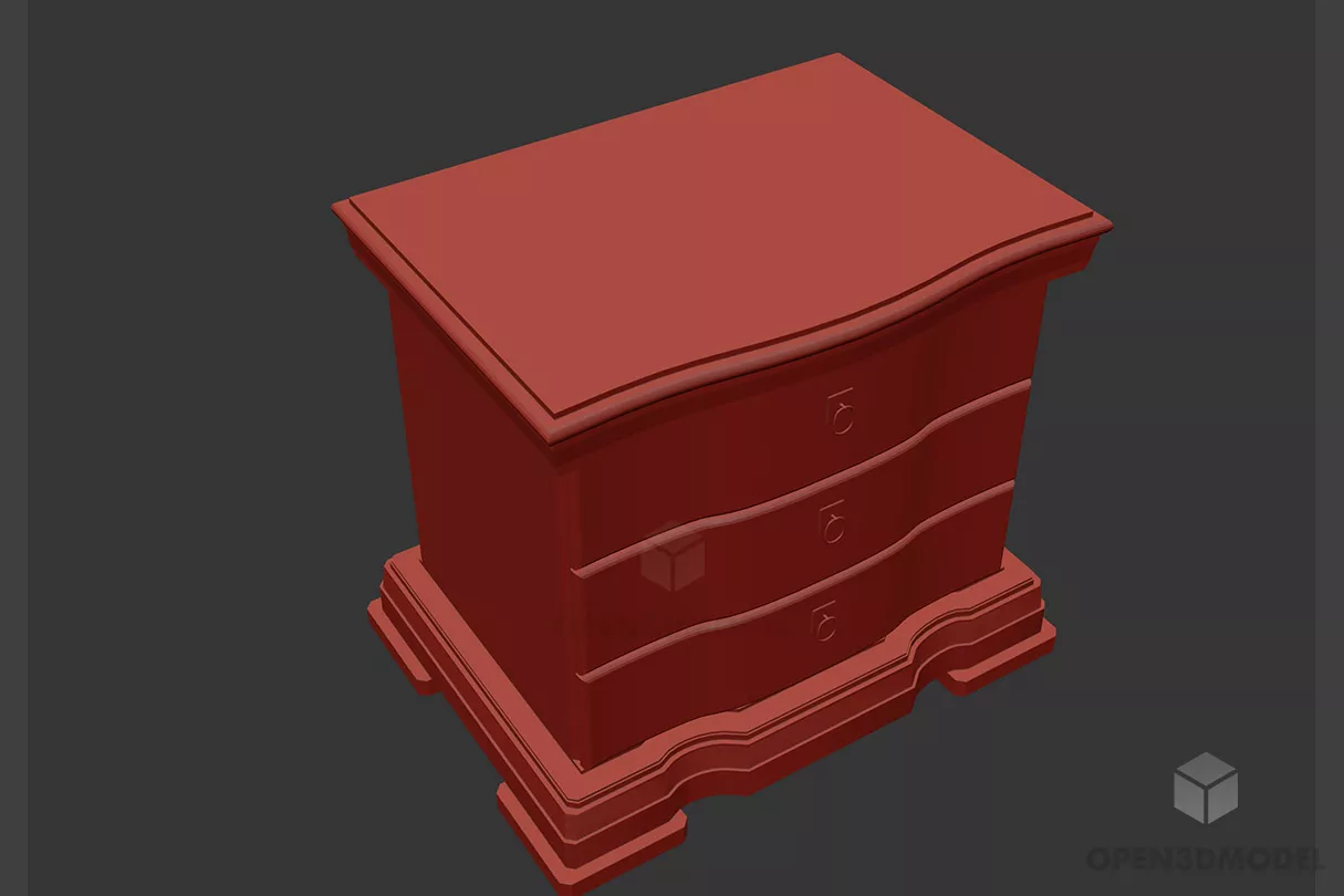 Ash Wood Locker With Drawers 3d model Ash Wood Locker With Drawers 3d model