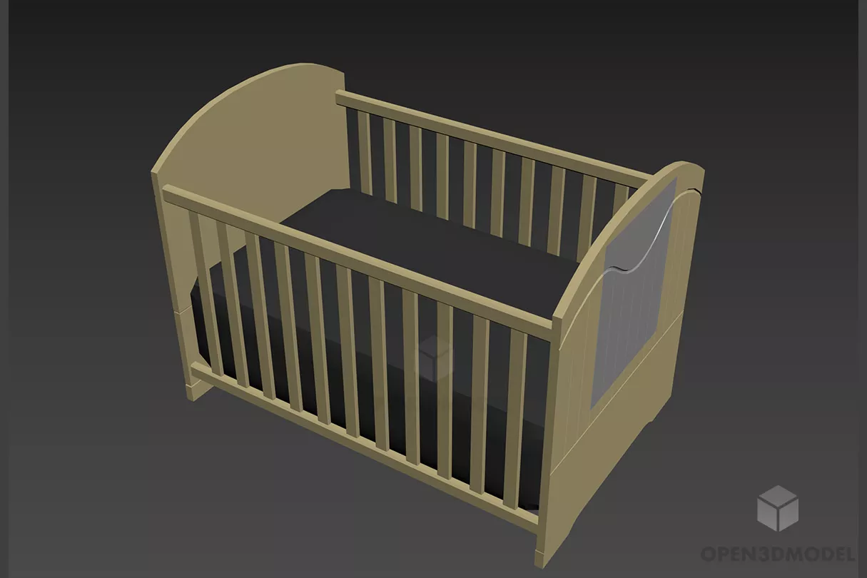 Thick Double Bed With Mattress 3d model
