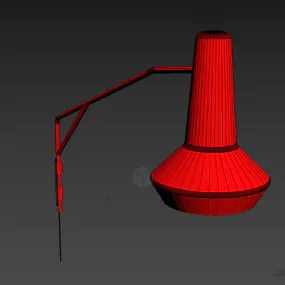 Modern Wall Sconce Lamp Red Painted 3d model