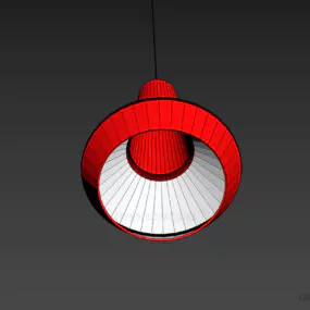 Modern Pendant Lamp Red Shade 3d model