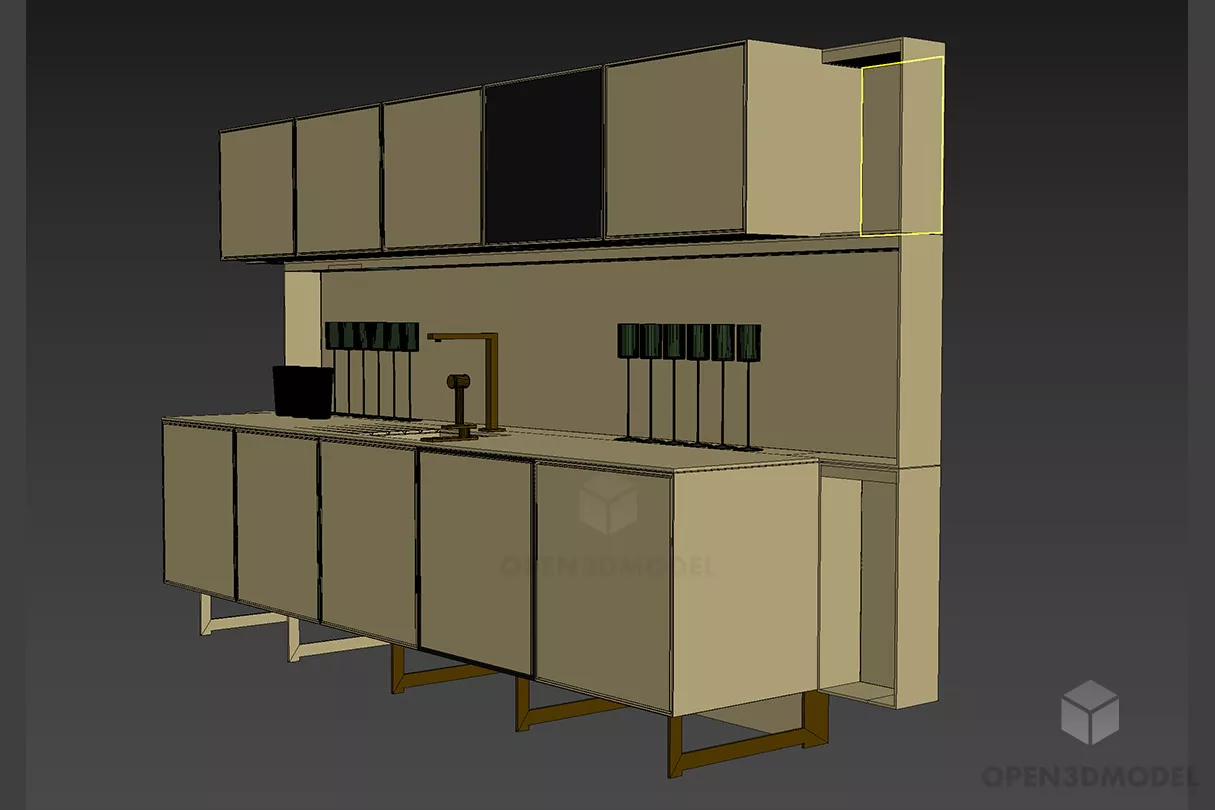 Antique Cabinet Glasscase Giorgio 3d model