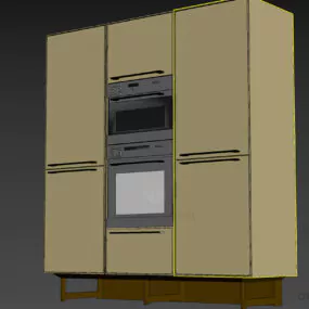 Kitchen Dual Oven Inside Cabinet 3d model