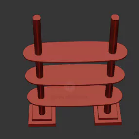 Glass Shelf With Two Columns 3d model