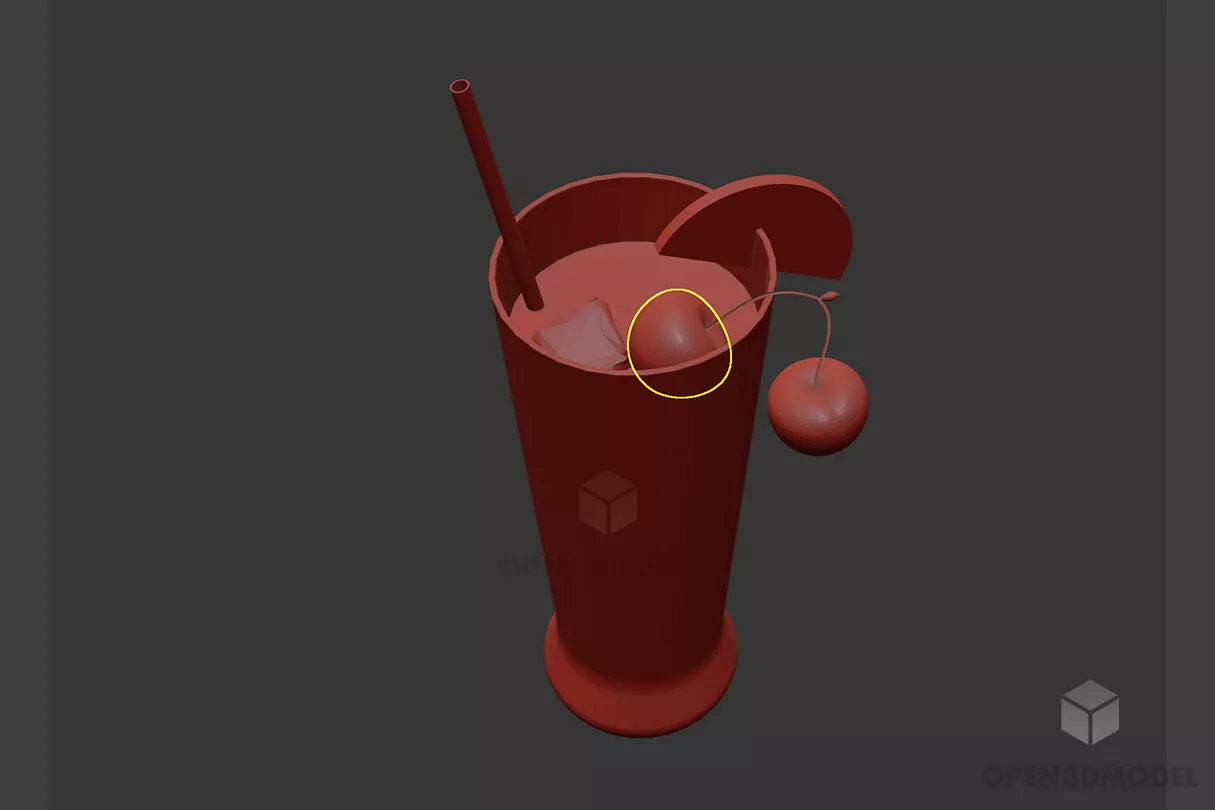 Green Glass With Water 3d model