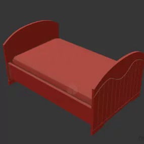 Bed Wooden Old Style 3d model