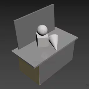 Small Side Table With Shape Sculpture 3d model