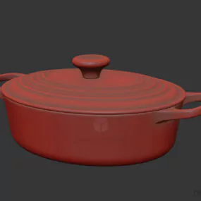 Kitchen Color Ceramic Pan With Cap 3d model