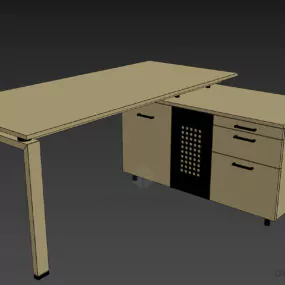 Work Table Set With Under Cabinet 3d model