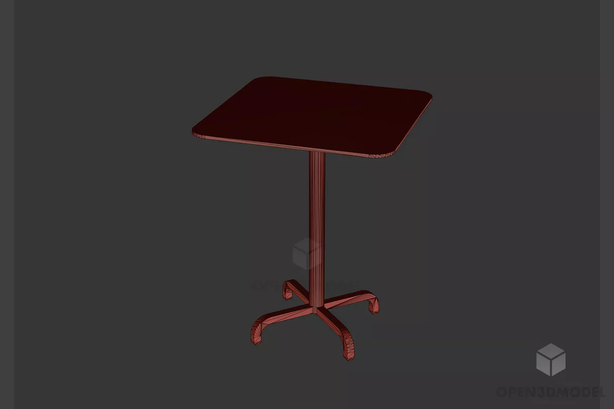 High Coffee Table, Inox Stand Table 3d model High Coffee Table, Inox Stand Table 3d model