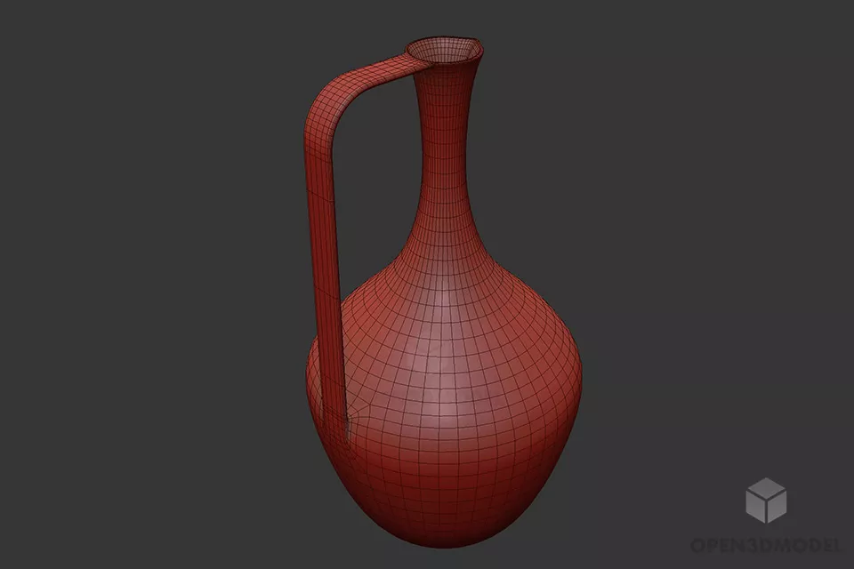 Cylinder Vase With Dry Branch Decorative 3d model