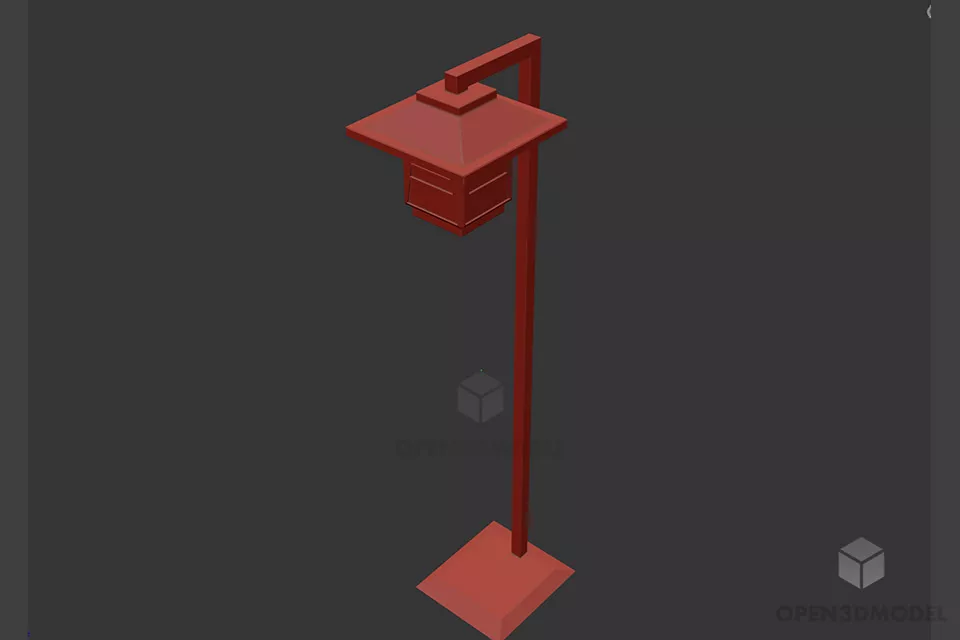 Dual Lamppost Curved Shape 3d model