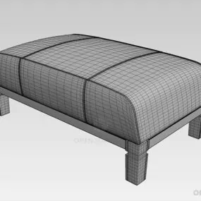 Thick Upholstered Seat, Smooth Edge 3d model