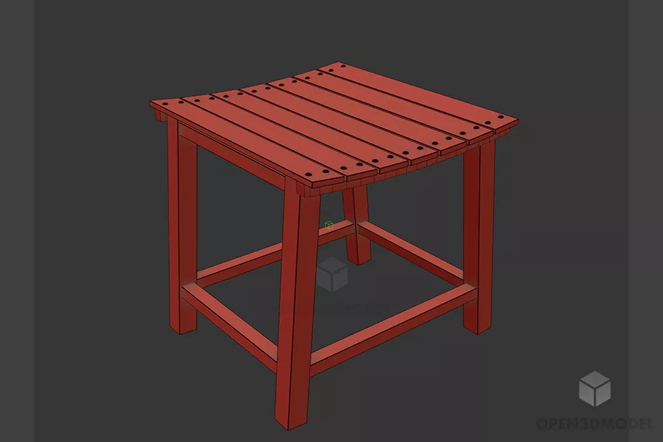 Ash Wooden Seat With Round Upholstery 3d model