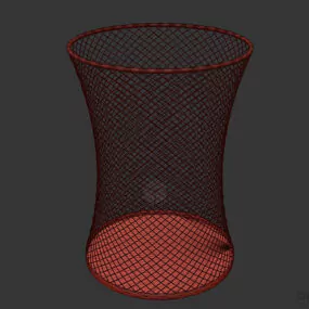 Mesh Bin, Cylinder Trash Bin 3d model