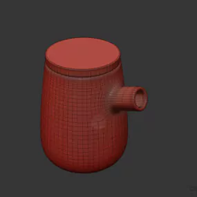 Creamer Jug With Wood Cap 3d model