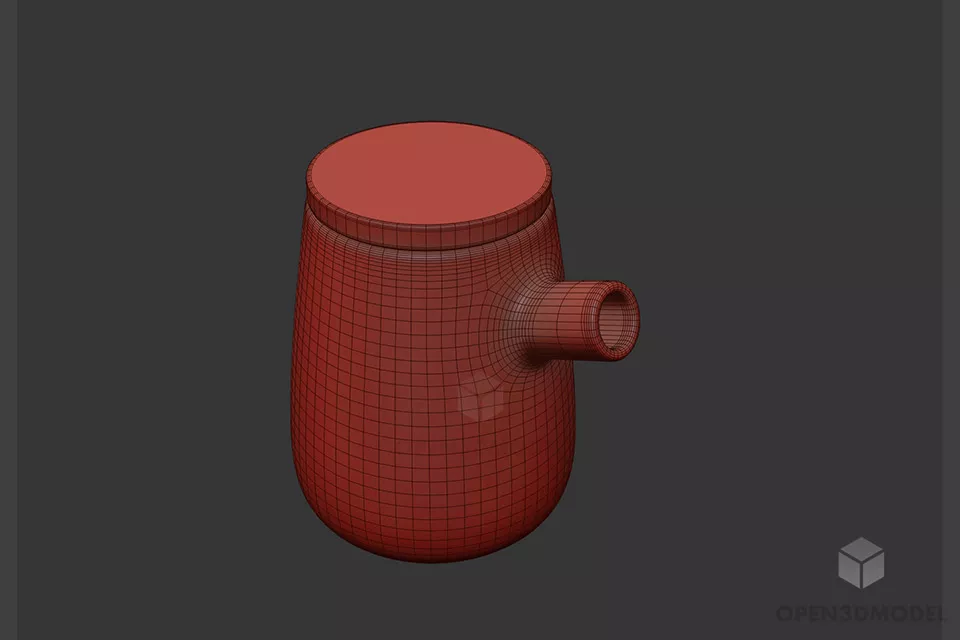 Creamer Jug With Wood Cap 3d model Creamer Jug With Wood Cap 3d model