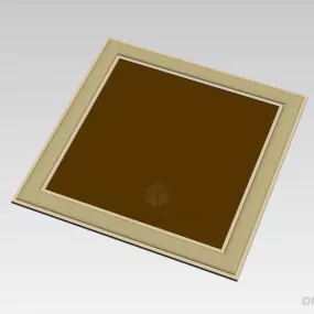 Square Mirror, Simple Wooden Frame 3d model
