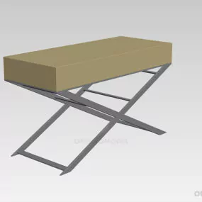 Simple Wooden Locker With X Leg 3d model