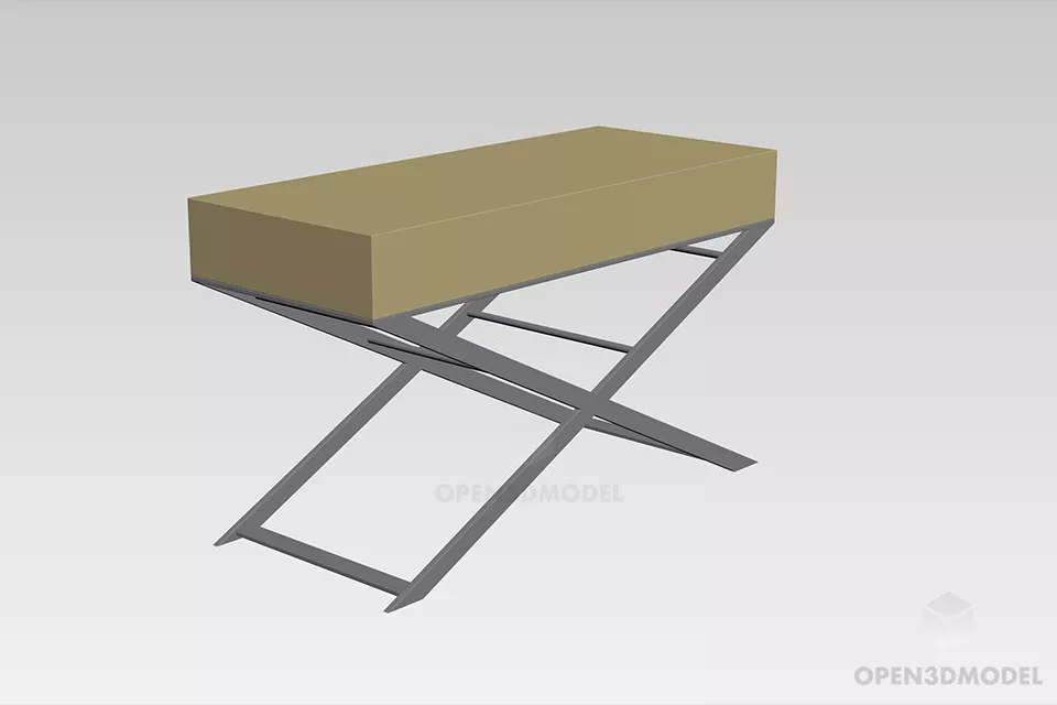 Simple Wooden Locker With X Leg 3d model Simple Wooden Locker With X Leg 3d model