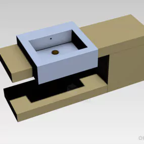 Kitchen Sink On Table 3d model