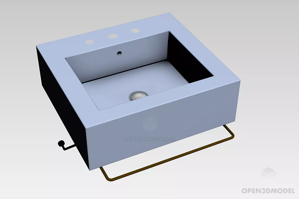 Glass Sink Polygon Shape 3d model