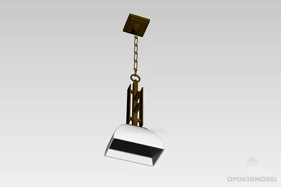 Brass Antique Ceiling Lamp With Chain Hanger 3d model