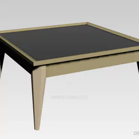 Low Square Glass Table 3d model