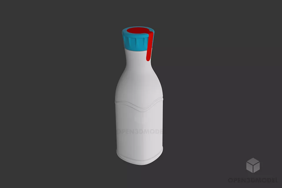 Drink Wine Bottle With Label 3d model