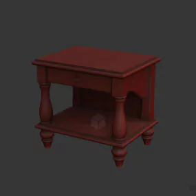 Antique Nightstand, White Painted 3d model