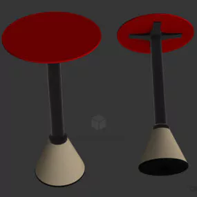 Round Stool Table With Simple Stand 3d model
