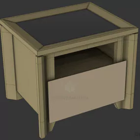 Mdf Nightstand With Drawer 3d model