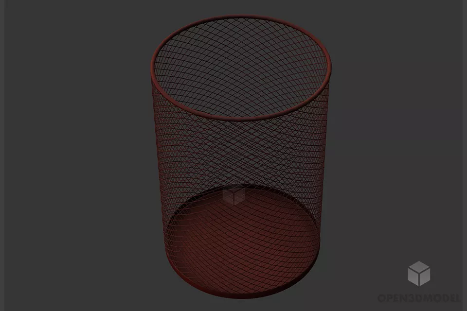 Meshed Bin 3d model Meshed Bin 3d model