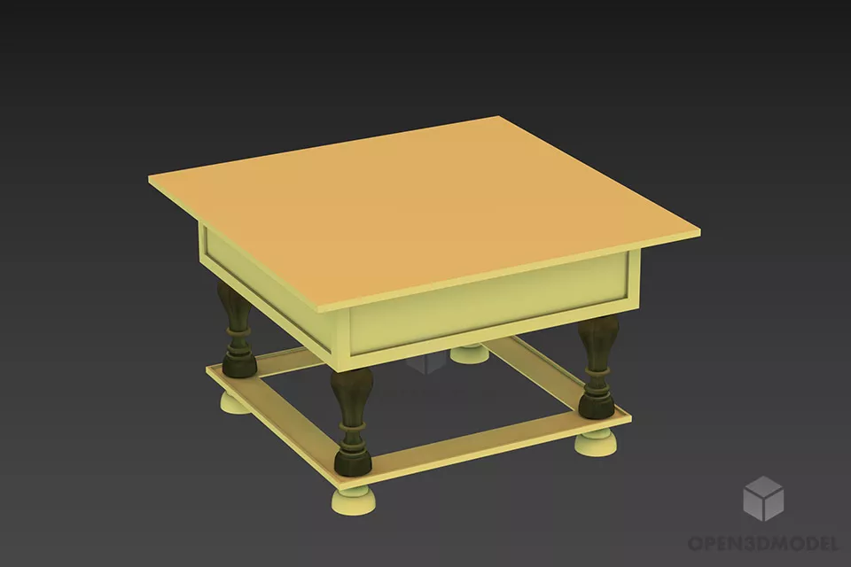 Round High Coffee Table Foldable 3d model