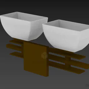 Simple Sconce Lamp Dual Bulbs 3d model