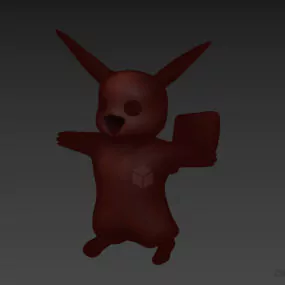 Cartoon Pikachu Stuffed Toy 3d model