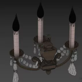 Antique Candle Sconce Lamp 3d model