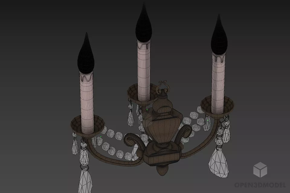 Ceiling Lamp Square Frame With Bulbs 3d model