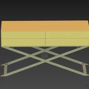 Four Drawers Locker Table 3d model