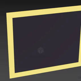 Square Bath Mirror With Black Frame 3d model